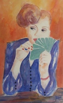 femme au jeu de carte