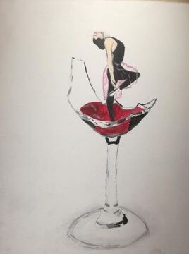 dnaseuse au fond d'un verre