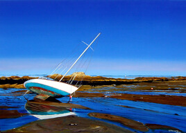 Le Croisic, voilier à marée basse