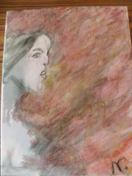 "Portrait de femme" - Aquarelle - Année 2016