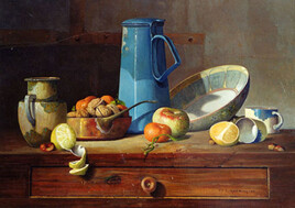 composition au broc bleu