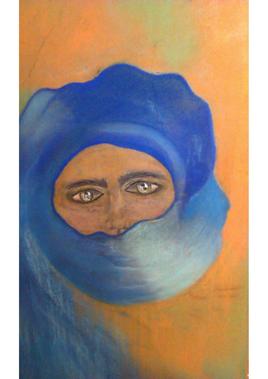 Touareg dans les vents sableux du Sahara