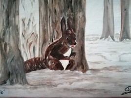 ecureuil sous la neige