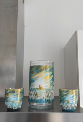 COUCHER DE SOLEIL EURÉLIEN BLEU ET OR TRIO