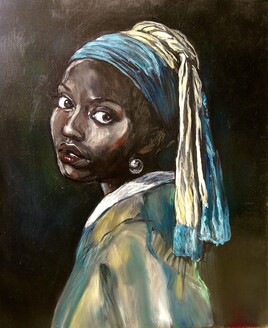 jeune fille africaine à la perle