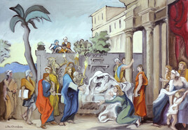 La r&eacute;surrection du fils de la veuve de Na&iuml;m, d'apr&egrave;s Bon Boullogne