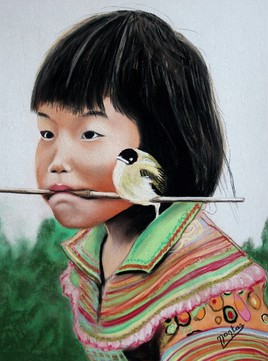 1 La petite fille H'Mong et son oiseau (Vietnam)