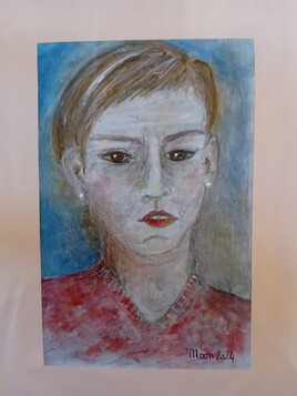 LA FEMME AU  PULLOVER ROUGE