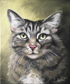 Commande spéciale, chat peint d’après photo 10x12