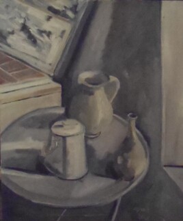 nature morte au pot &agrave; lait