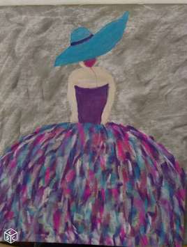Pastels secs "femme au chapeau"