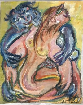 Dame aux crocs et moustache