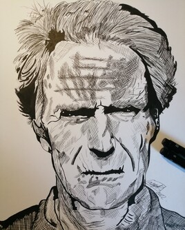 Clint Eastwood Sketch Drawing Art