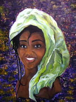 Femme au foulard vert