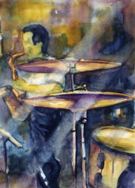 Derrière la batterie