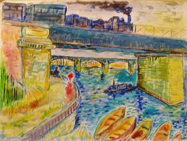 Pont d'Asni&egrave;res (d'apr&egrave;s Van Gogh)