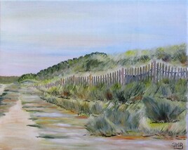 Dunes et oyats au Crotoy (80) / Huile sur toile / 41 X 33 cm / Octobre 2016
