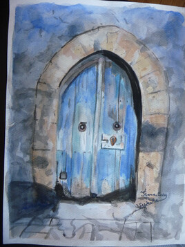 Porte bleue