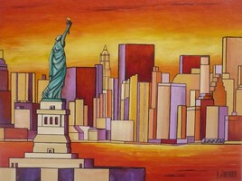 New York statue de la liberté et Manhattan