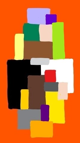 peinture abstraite / abstract painting - ref. 085  (97x195cm)