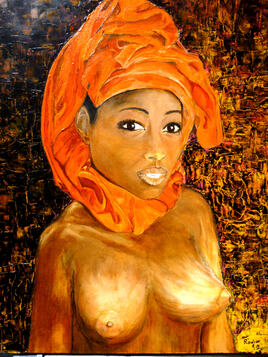 Femme au foulard orange