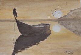 Barque au coucher du soleil