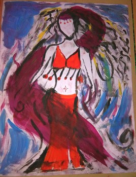 Danseuse orientale en mouvement