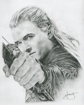 Dessin de portrait d'Orlando Bloom