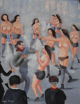 manifestation des femen &agrave; Paris