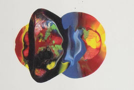 LangdonArt LuneJaune peinture acrylique sur papier vue D sur 4 vues