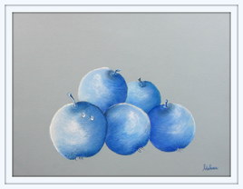 BLUE  APPLES (pastel)