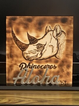 Pirogravure rinoceros