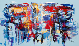 Peinture abstraite Extra Large Horizontal Modern Abstract Oversize Canvas Painting.