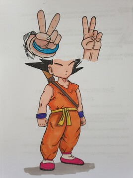 Premier test encrage copic et couleur Promarker -  GOKU (2)