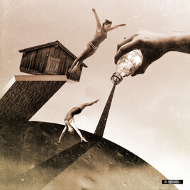 Le Plongeon V s&eacute;pia