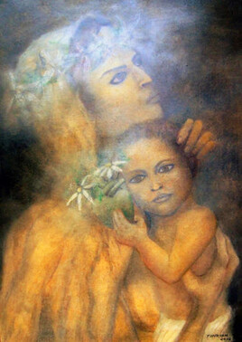 La Vierge &agrave; l'Enfant dans le style d'Alberto Thirion