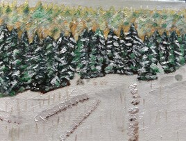 Vue de montagne l'hiver