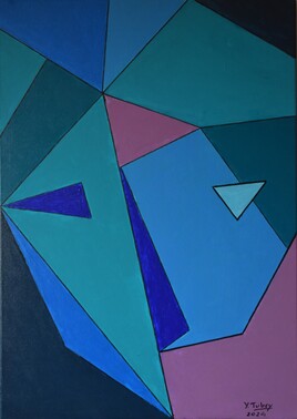 Construction g&eacute;om&egrave;trique en bleue - 2024