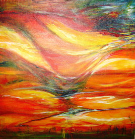 Derricks sous l'orage