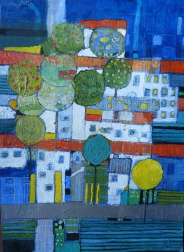 La t&ecirc;te pench&eacute;e, les toits &eacute;taient devenus rouges