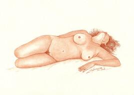 Nu couché la tête en arrière