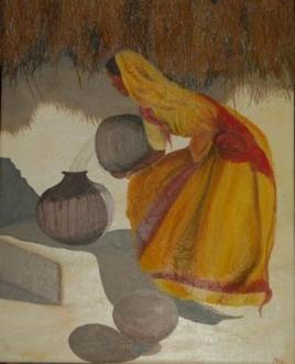 femme &agrave; la cruche