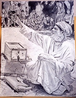 vieux marocain contant une histoire