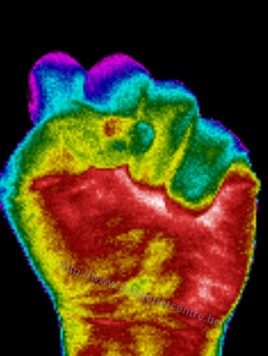 Poing dressé thermographié
