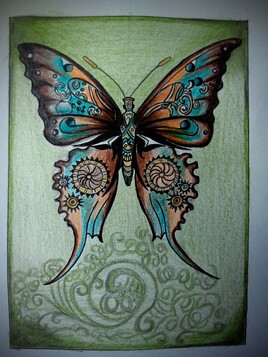 papillon métallique,art steampunk