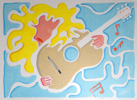Amour-de-la-musique-48x36-acrylique sur papier 300gr