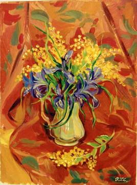 nature morte avec des iris