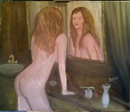 femme au miroir
