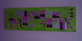 Impressions en rose et vert