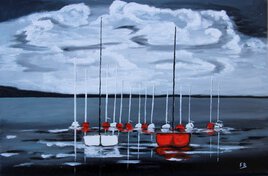 Bateaux rouge et blanc